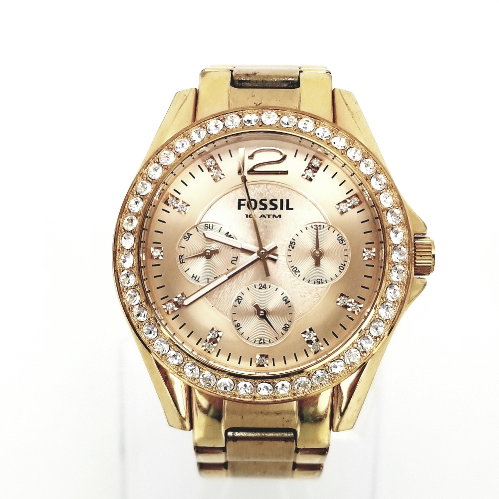 Fossil Women's Watch ES2811 Rose Gold Tone Stainle